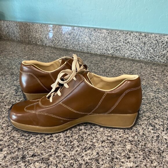 Anne Klein AK2 Brown Leather Lace Up Driving Sneaker Size 8M - Picture 9 of 11